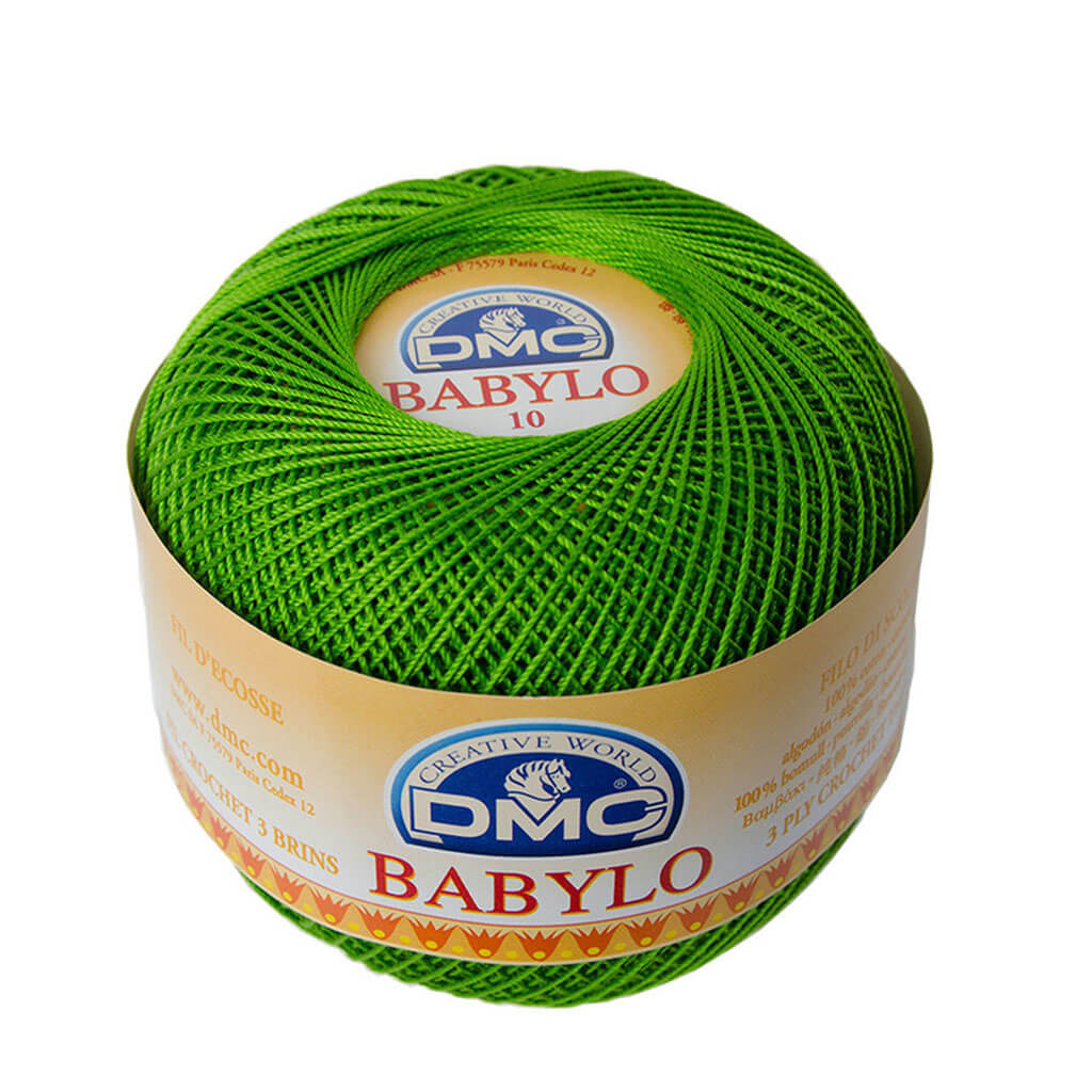 Babylo 10 Crochet Thread Balls 50G, Medium Parrot Green