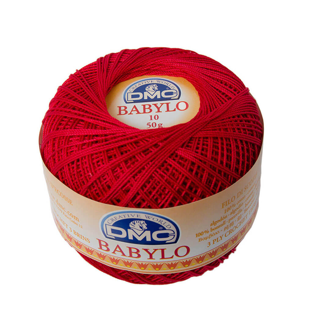 Babylo 10 Crochet Thread Balls 50G, Red