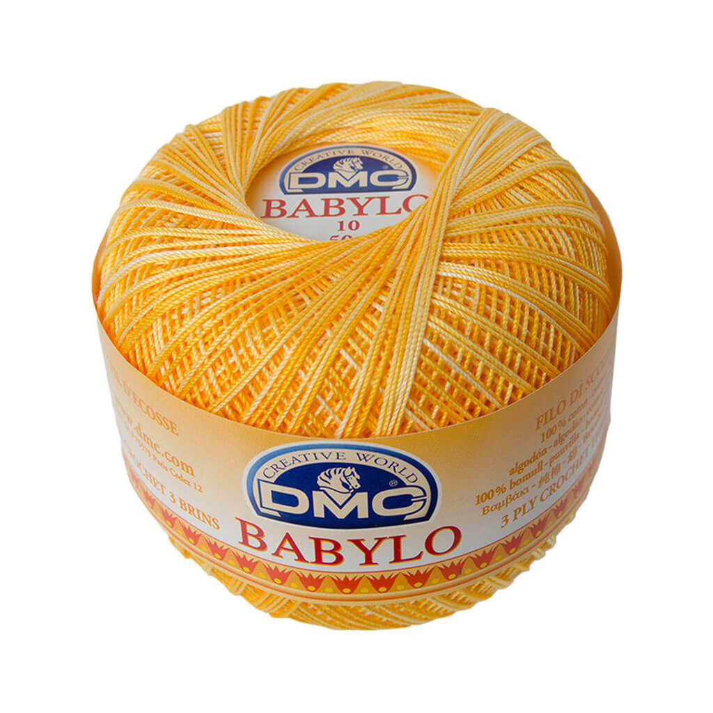 Babylo 10 Crochet Thread Balls 50G, Variegated Yellow