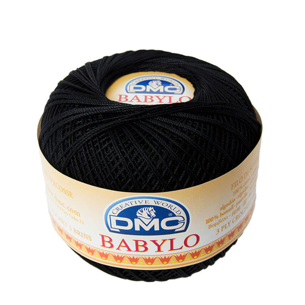 Babylo 10 Crochet Thread Balls 50G, Black