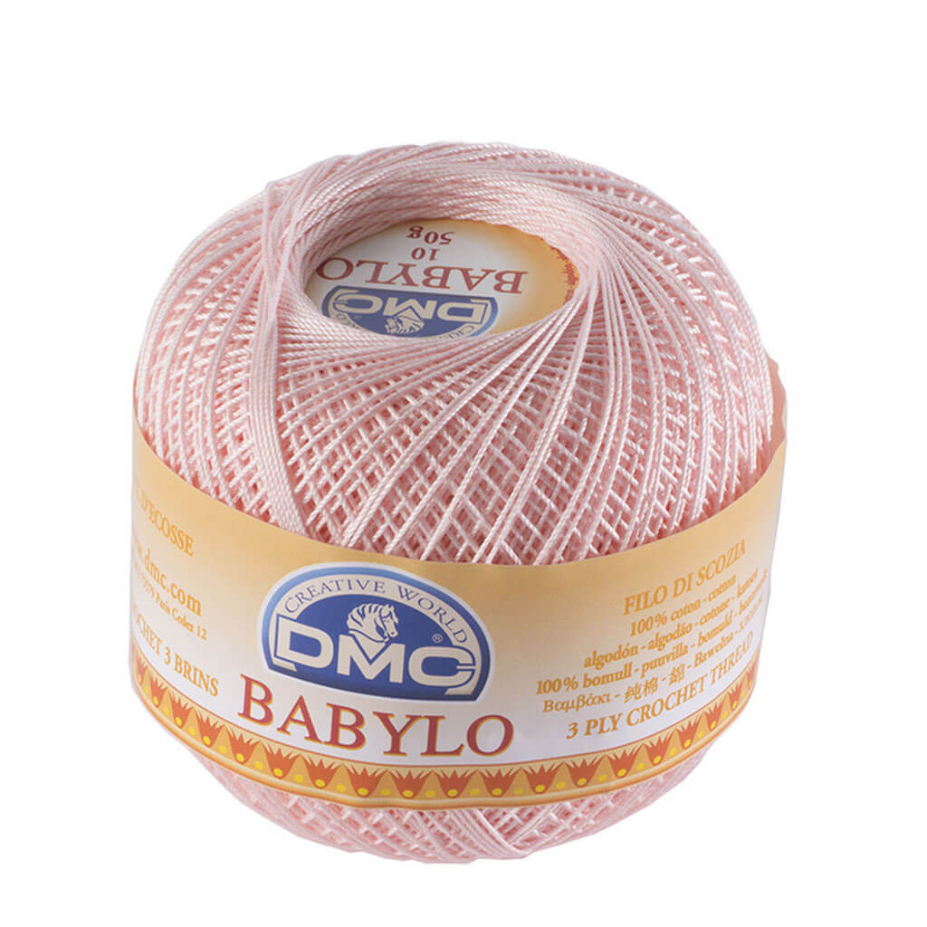 Babylo 10 Crochet Thread Balls 50G, Baby Pink