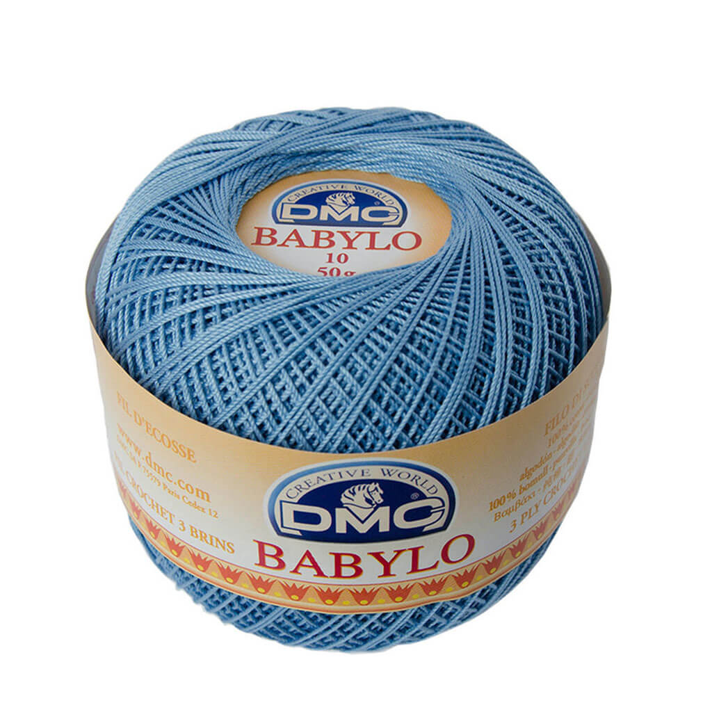 Babylo 10 Crochet Thread Balls 50G, Medium Delft Blue