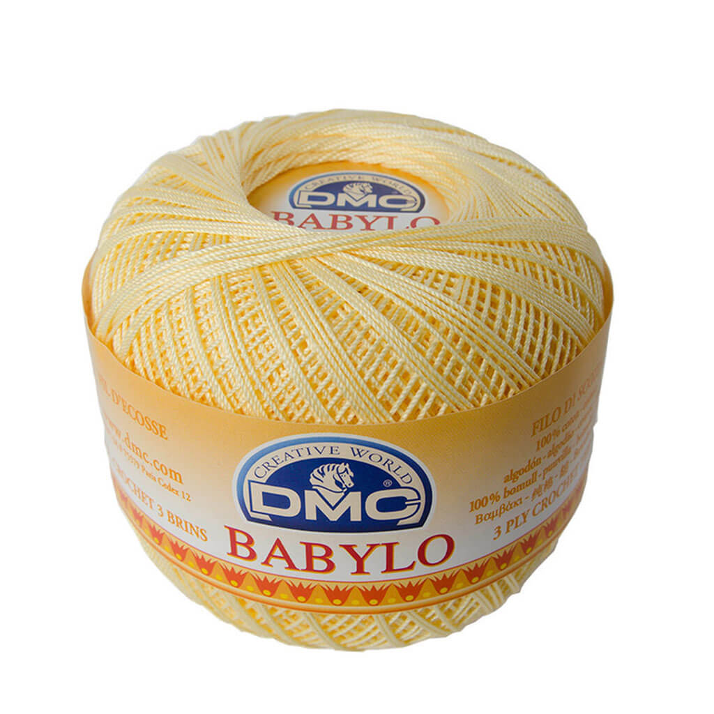 Babylo 10 Crochet Thread Balls 50G, Light Pale Yellow