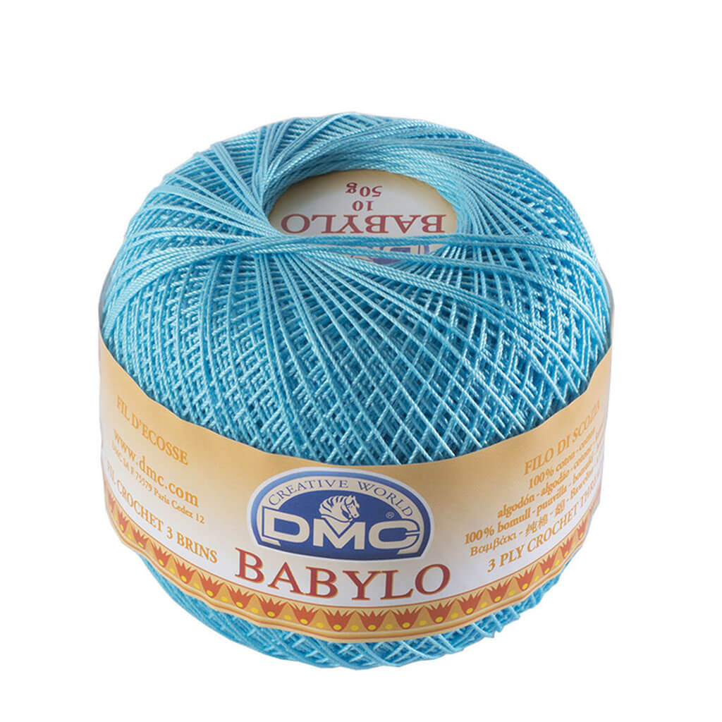 Babylo 10 Crochet Thread Balls 50G, Light Bright Turquoise