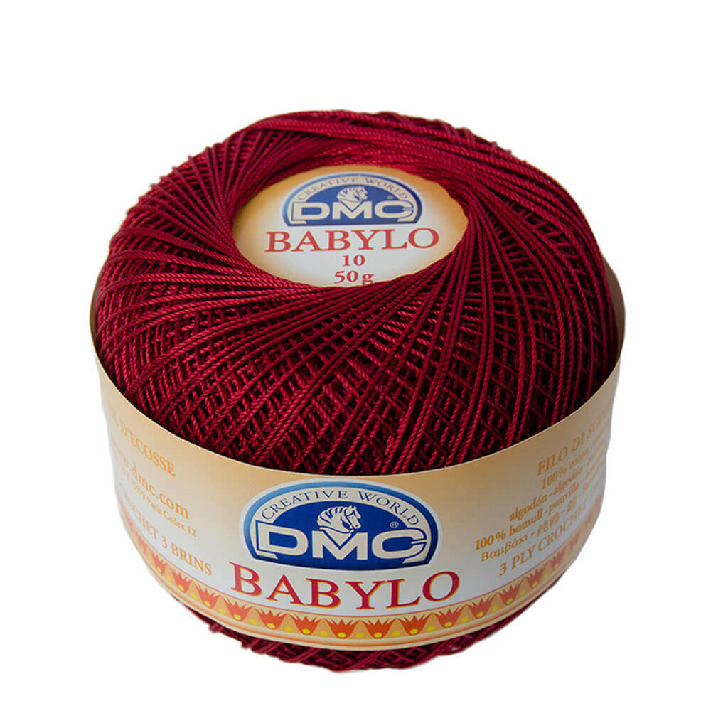 Babylo 10 Crochet Thread Balls 50G, Medium Garnet