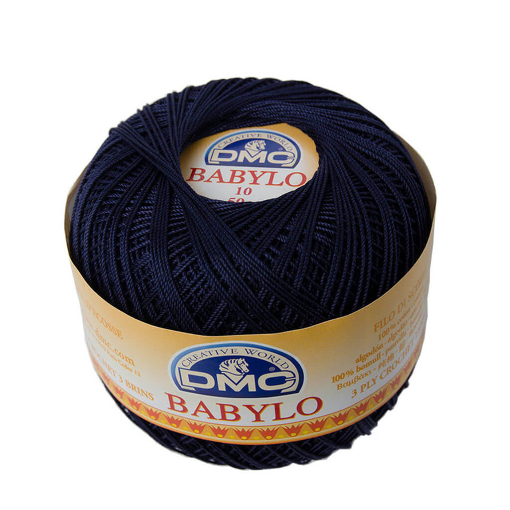 Babylo 10 Crochet Thread Balls 50G, Dark Navy Blue