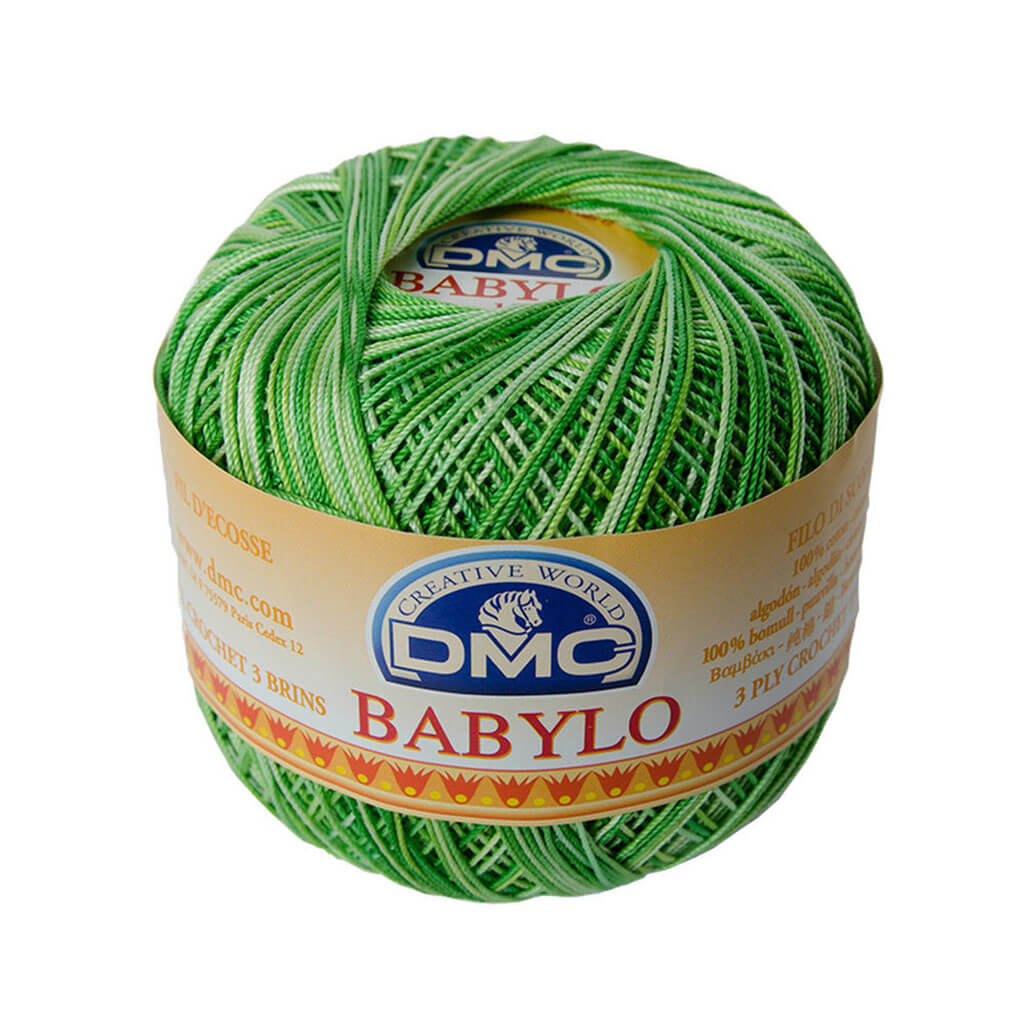 Babylo 10 Crochet Thread Balls 50G, Variegated Green White