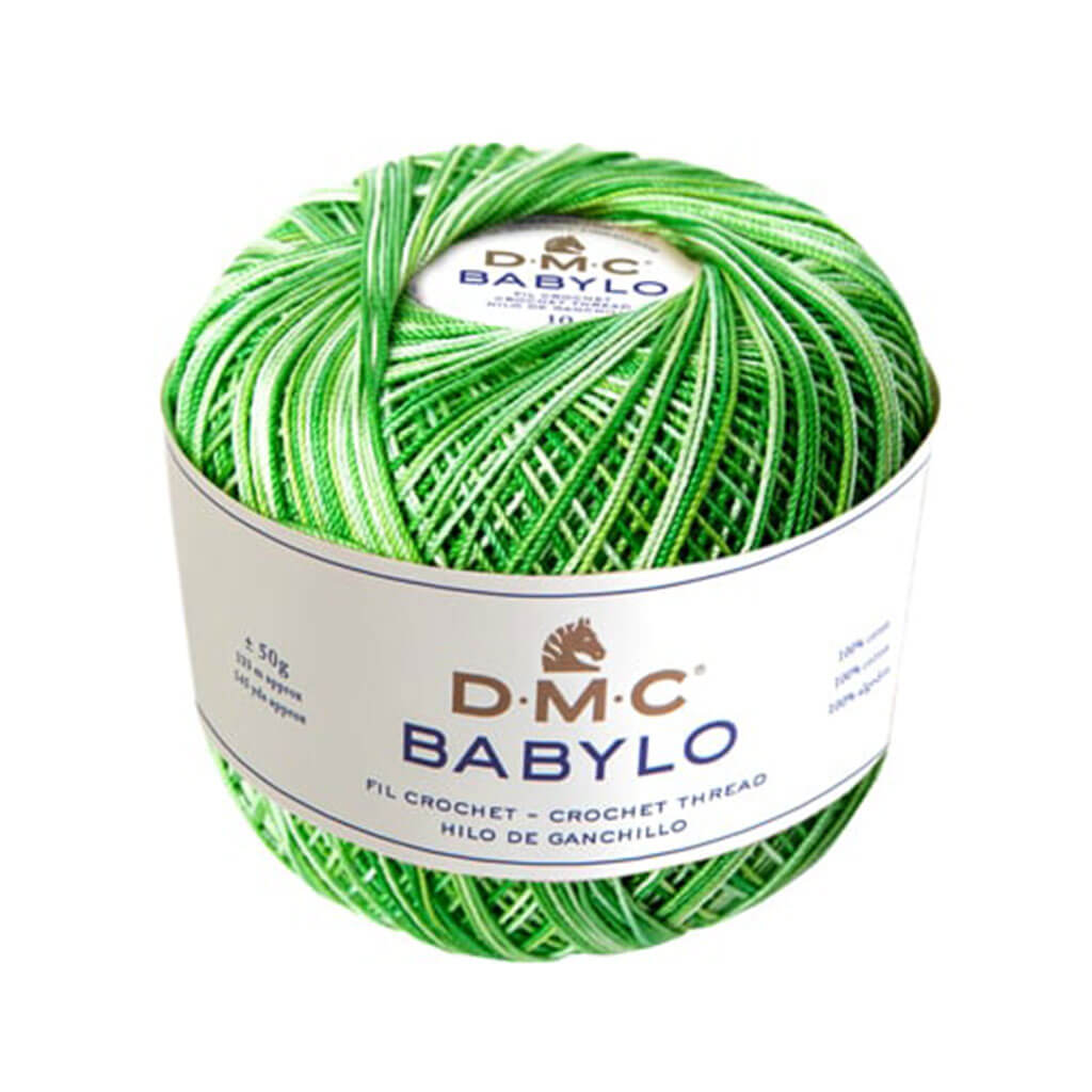 Babylo 5 Crochet Thread 50G, Variegated Green White