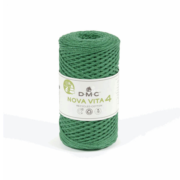 Coton Recycle Nova Vita 4mm, Green Metallic