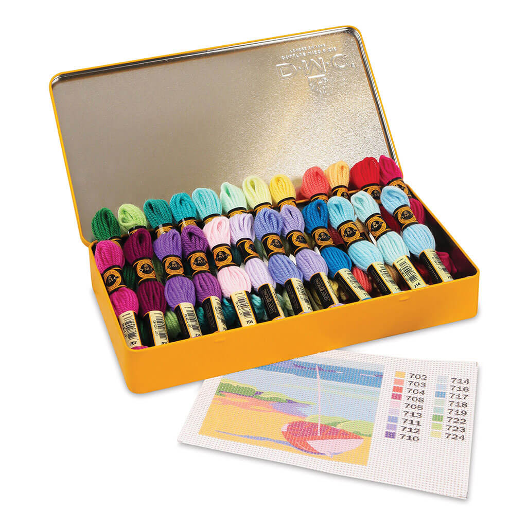 DMC Tapestry Wool Collector's Tin Set of 24, Assorted