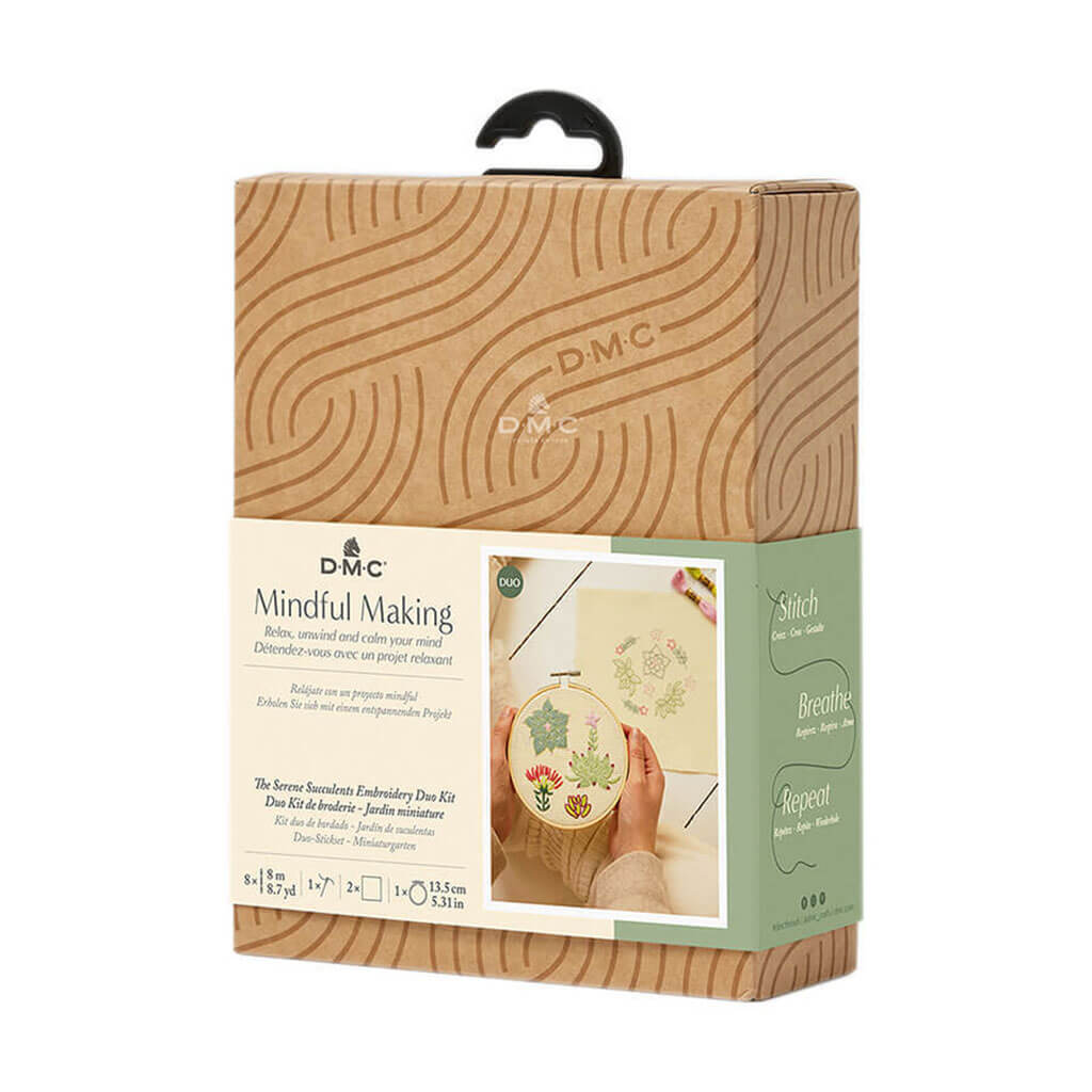 The Serene Succulents Embroidery Duo Kit