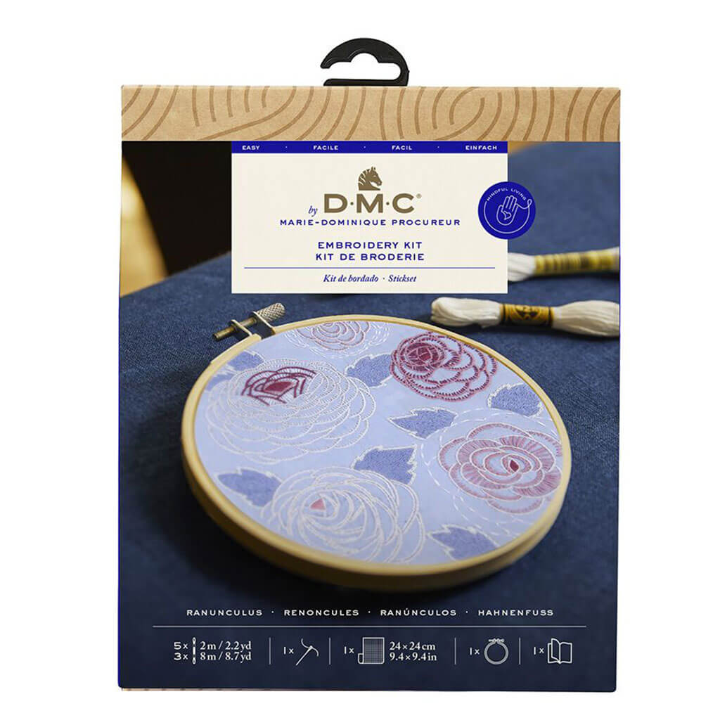 Marie Dp. Embroidery Kit, Ranunculus