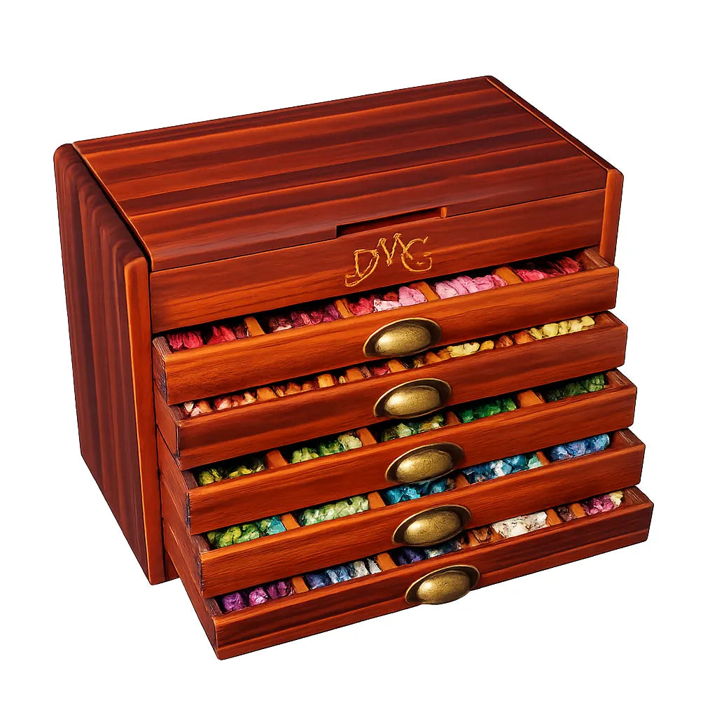 DMC Vintage Wooden Chest With 500 Skeins Mouliné, 45.01cm x 27cm x 35cm