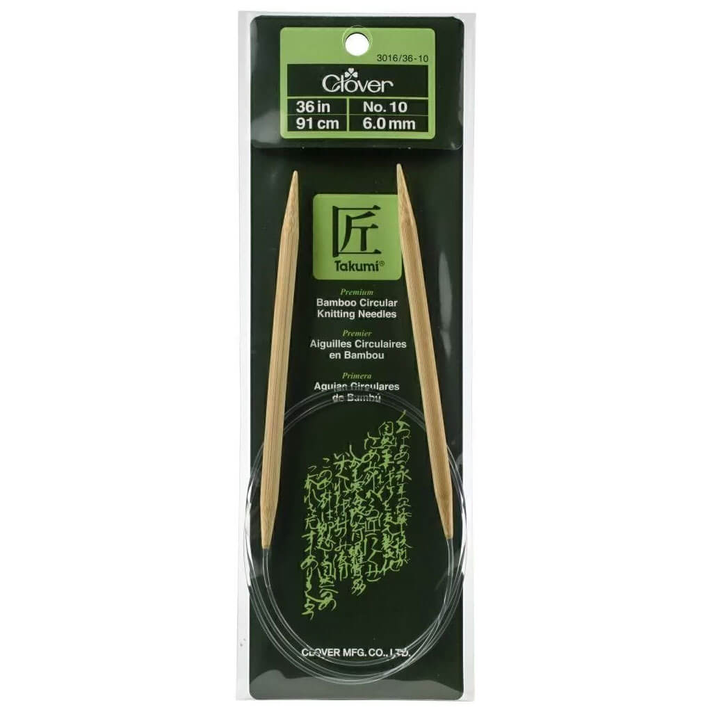 Takumi Bamboo Circular Knitting Needles 36IN #10