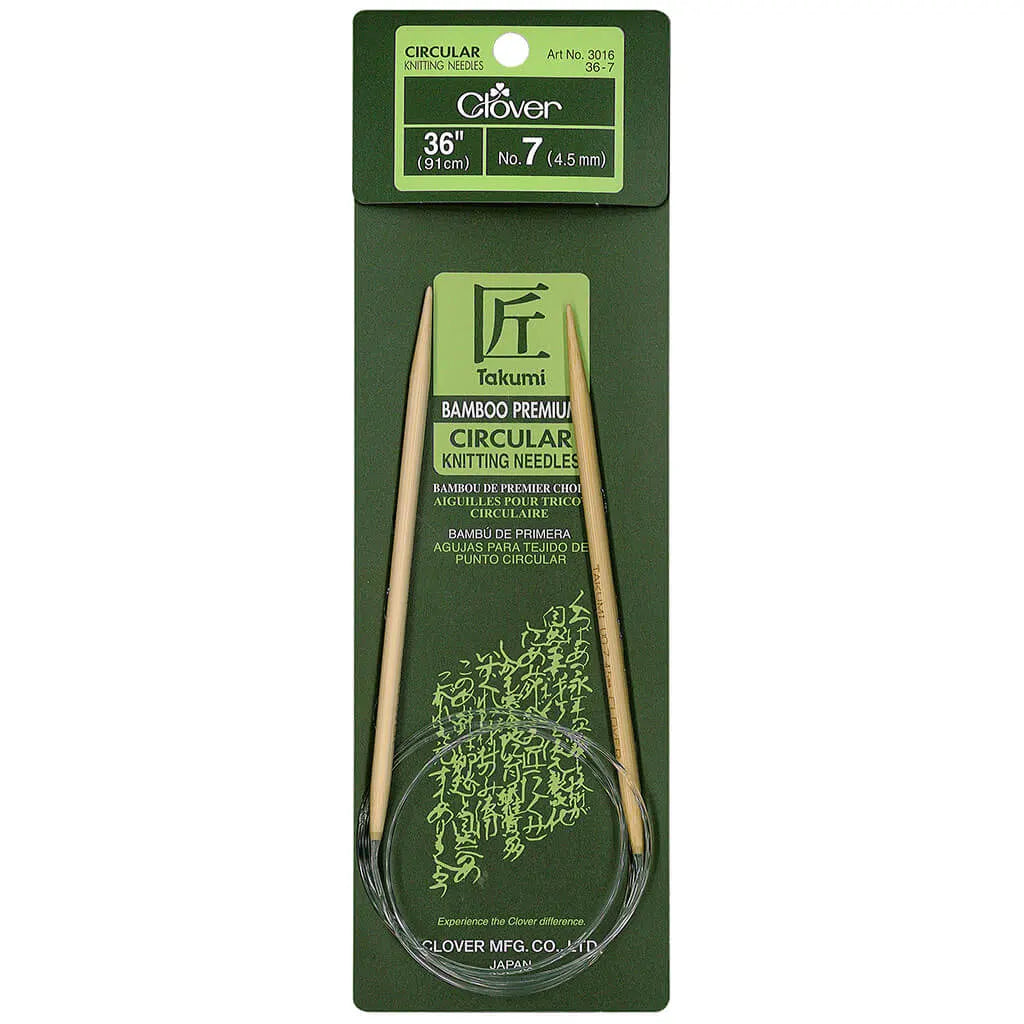 Takumi Bamboo Knitting Needles Circular 36in, Size 7