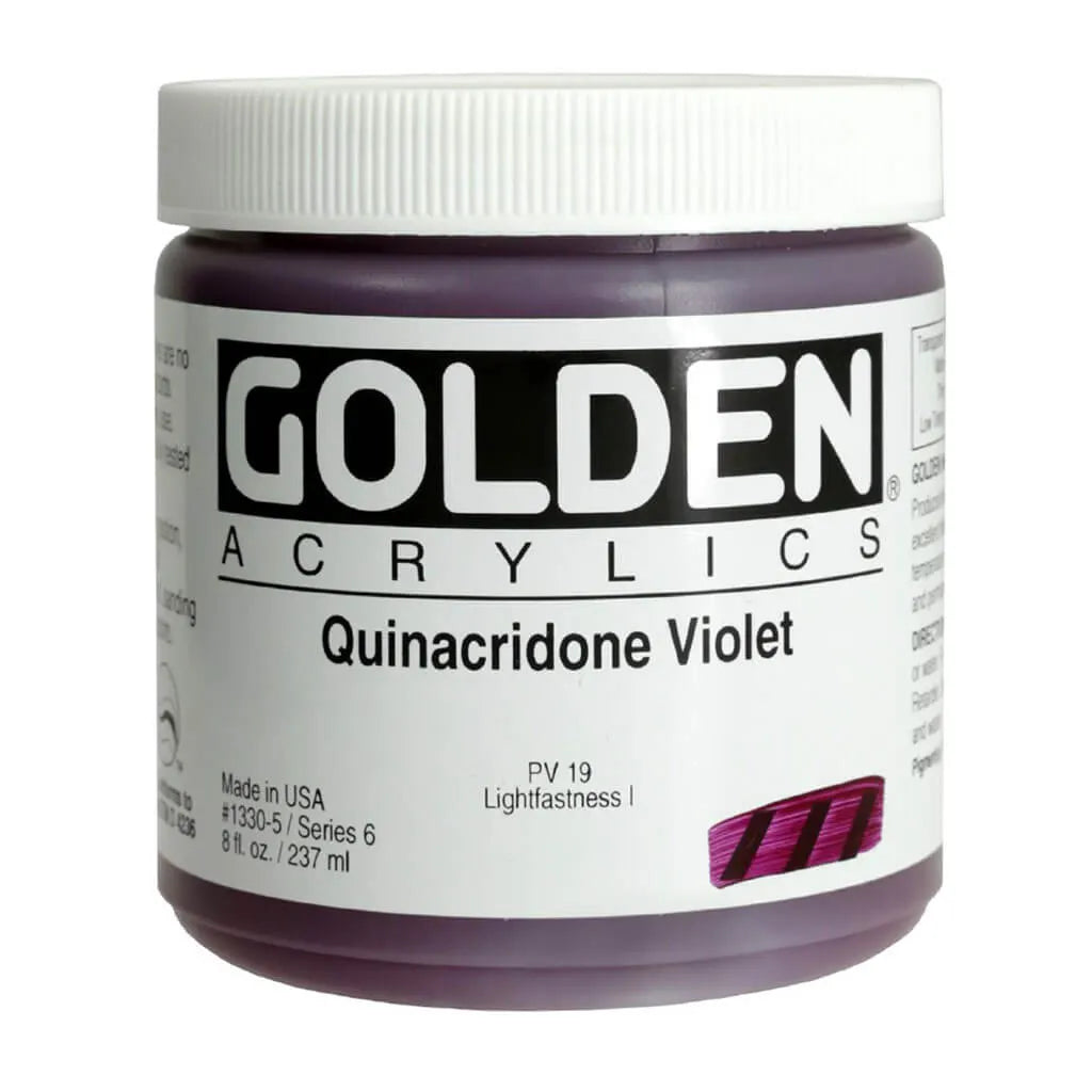 Golden Heavy Body Acrylic 8oz Quinacridone Violet S6