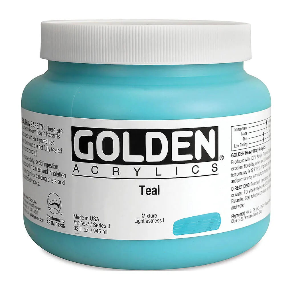 Golden Heavy Body Acrylic 32oz Teal S3