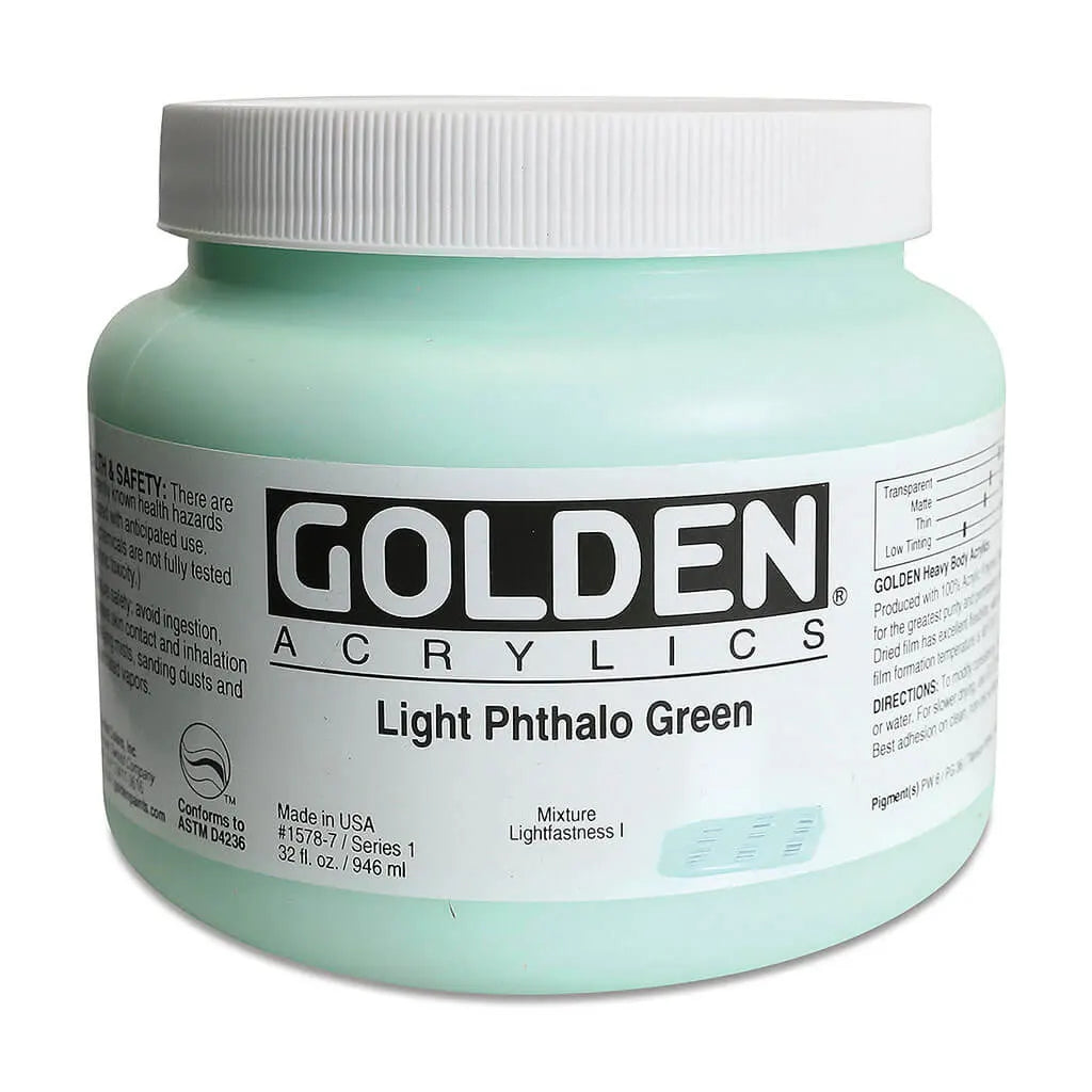 Golden Heavy Body Acrylic 32oz Light Phthalo Green S1