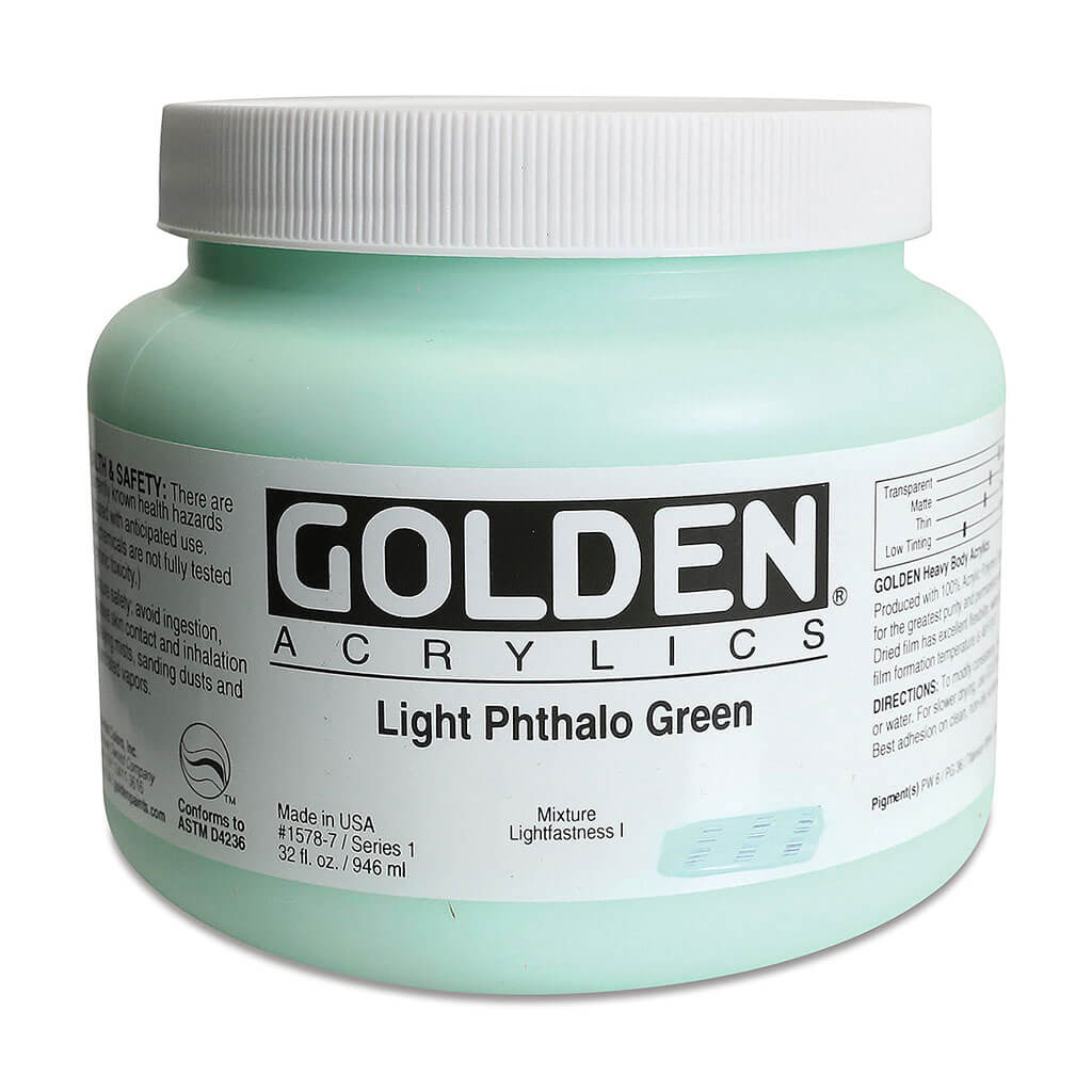 Heavy Body Acrylic Light Phthalo Green, 32oz