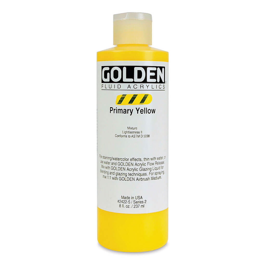 Golden Fluid Acrylics Primary Yellow, 8oz