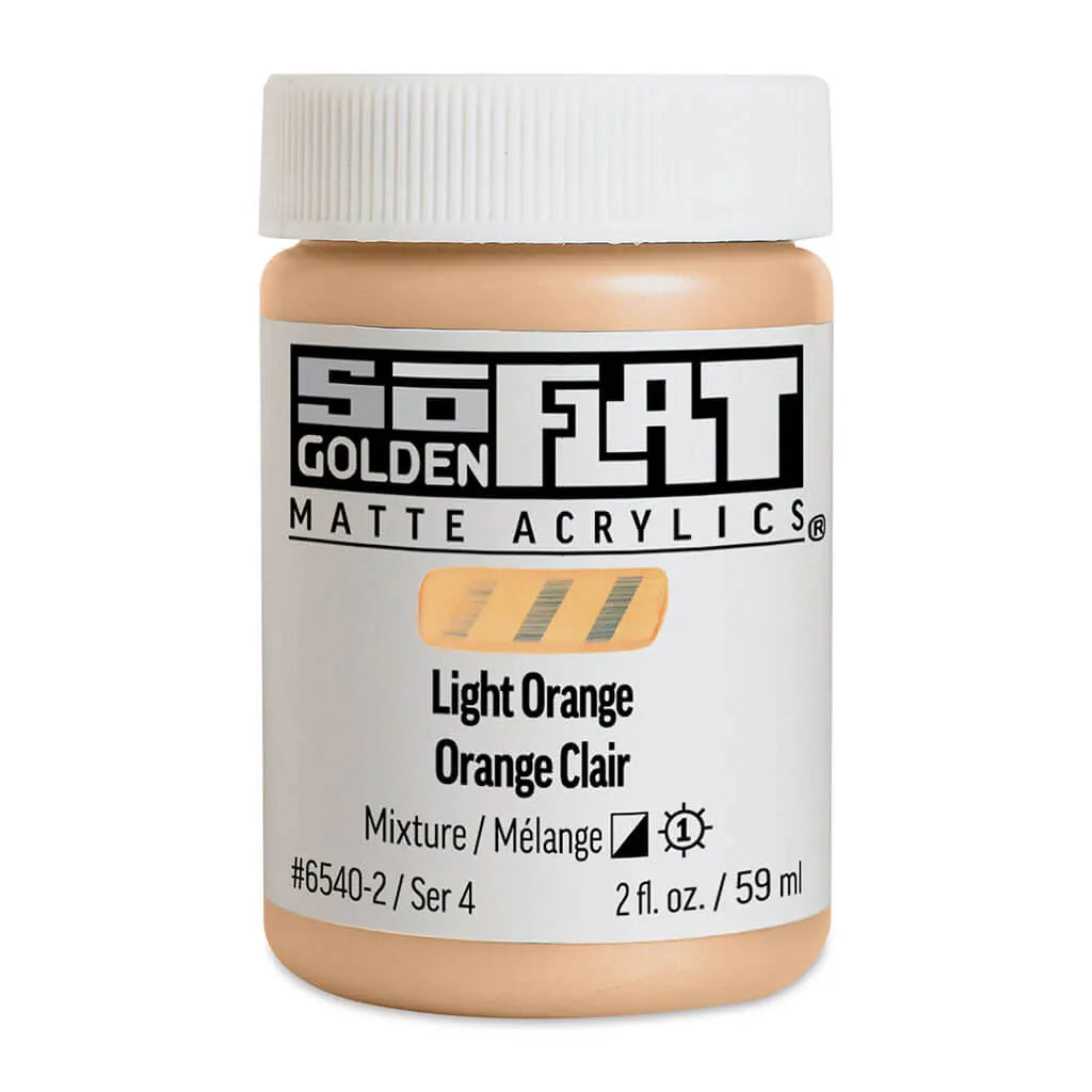 Golden SoFlat Matte Acrylic Paint 2oz Light Orange S4