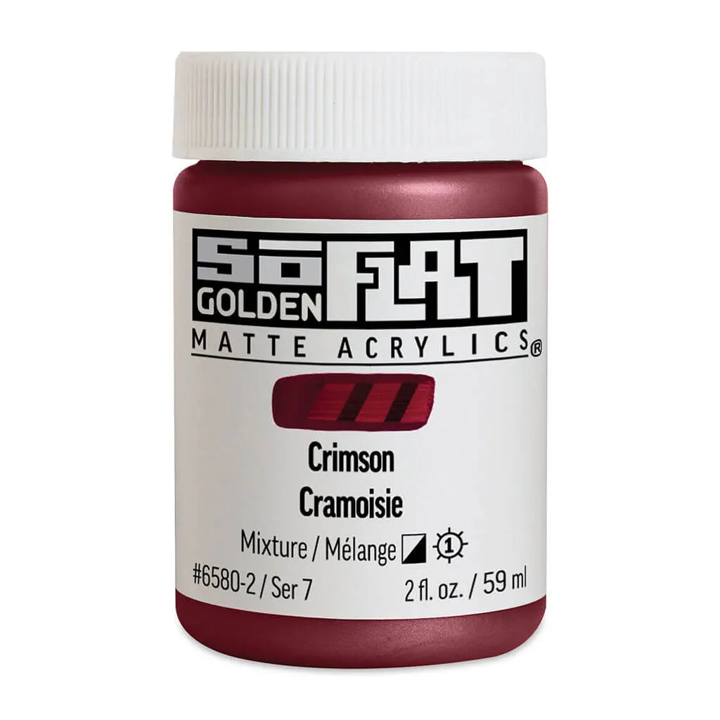 Golden SoFlat Matte Acrylic Paint 2oz Crimson S7