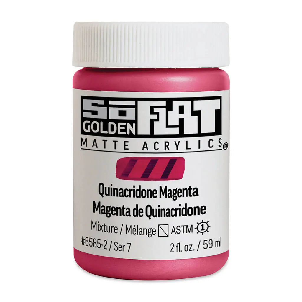 Golden SoFlat Matte Acrylic Paint 2oz Quinacridone Magenta S7