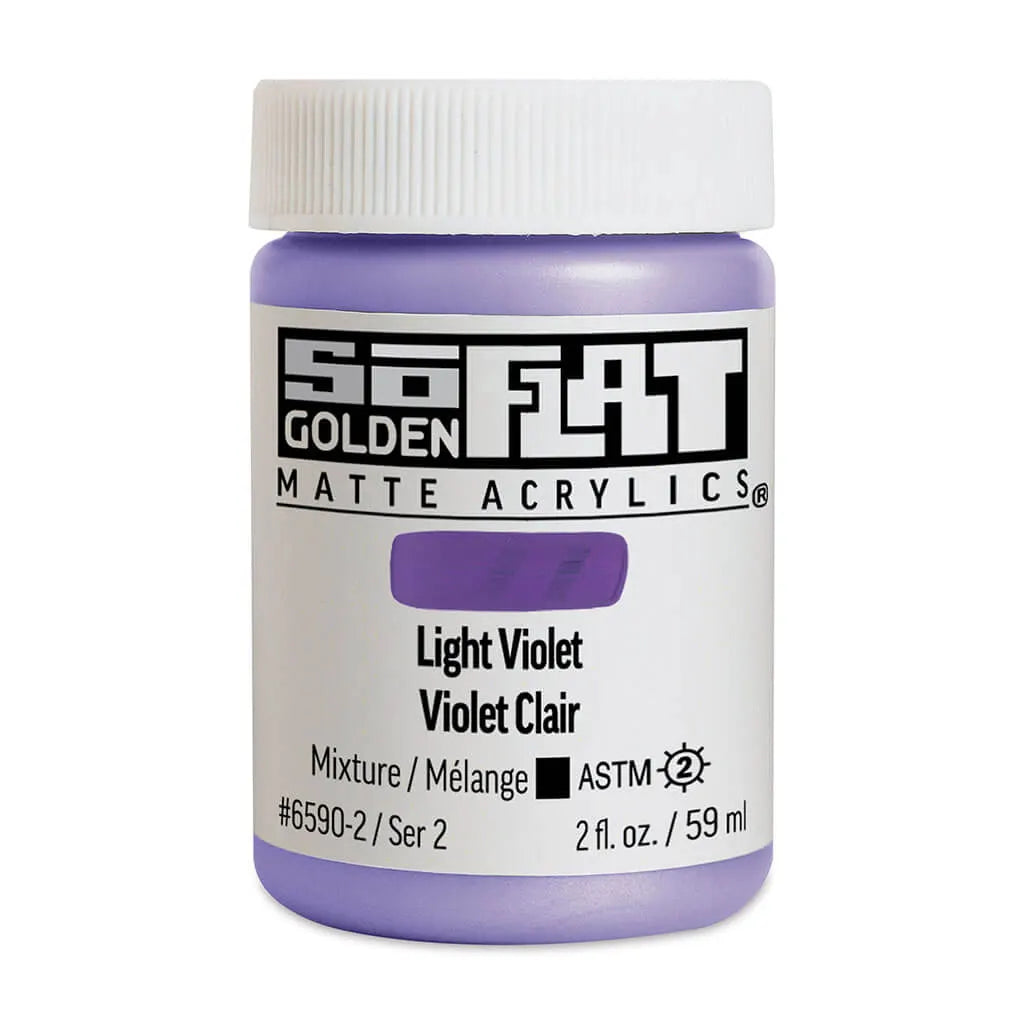 Golden SoFlat Matte Acrylic Paint 2oz Light Violet S2