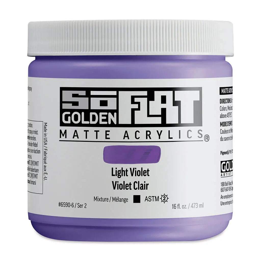 Golden SoFlat Matte Acrylic Paint 16oz Light Violet S2