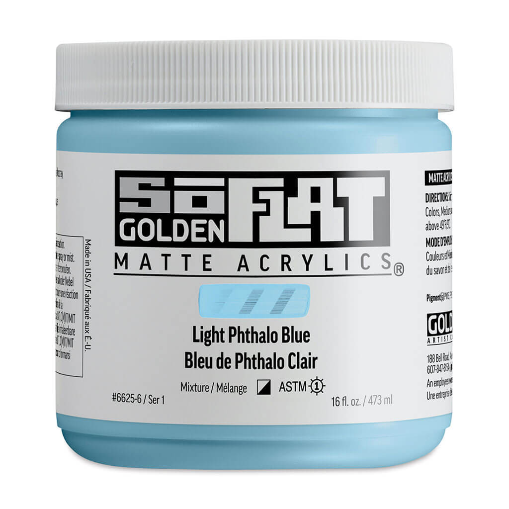 SoFlat Matte Acrylic Light Phthalo Blue, 16oz