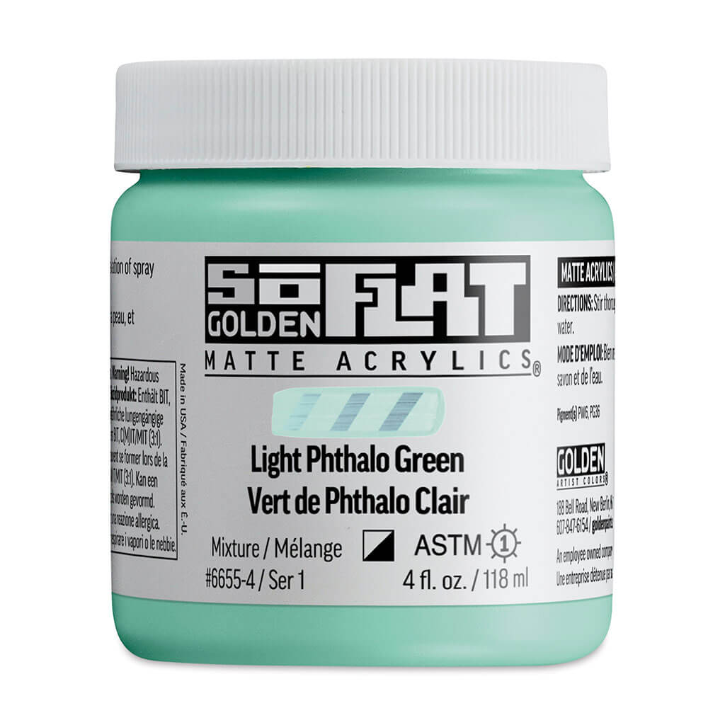 SoFlat Matte Acrylic Light Phthalo Green, 4oz