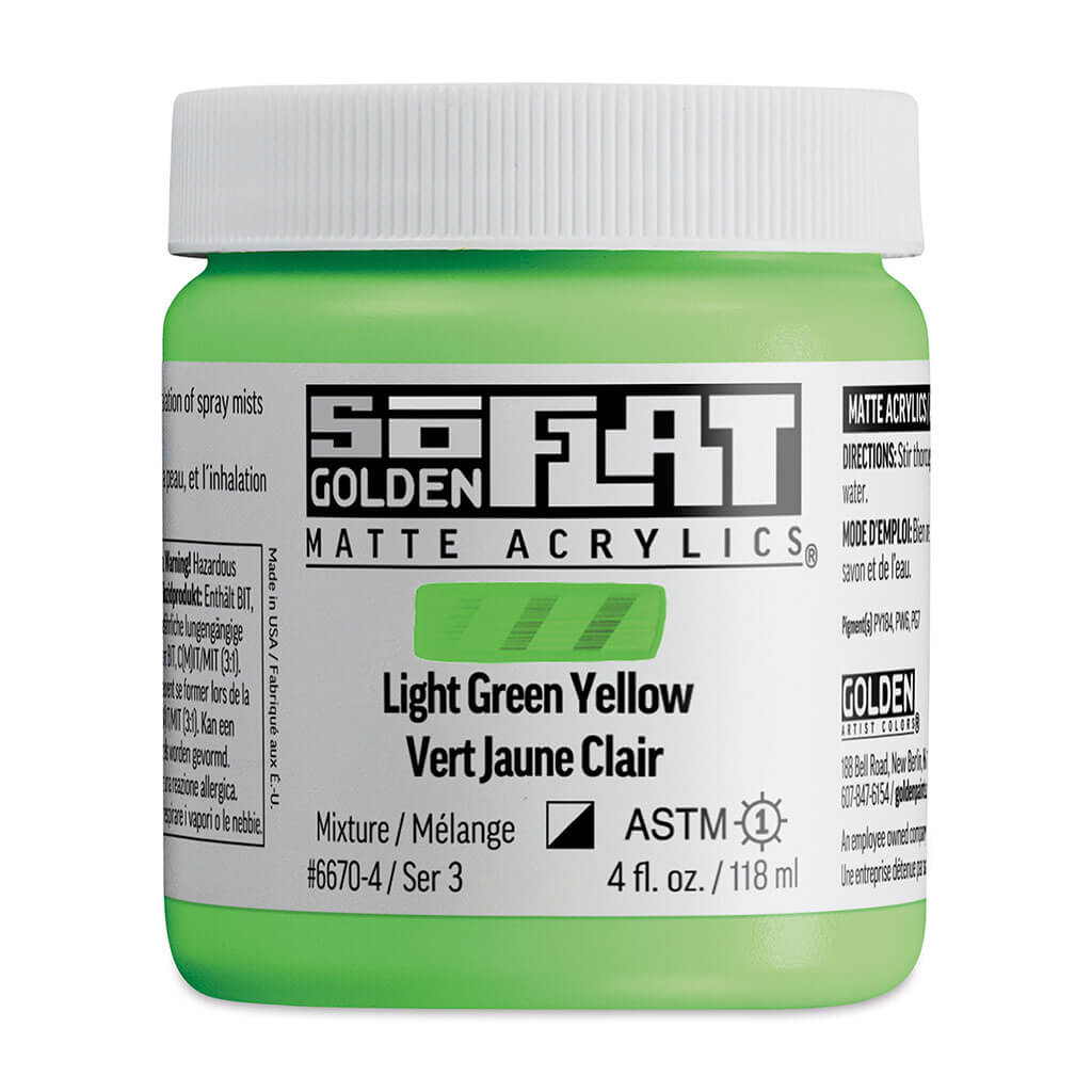 SoFlat Matte Acrylic Light Green Yellow, 4oz