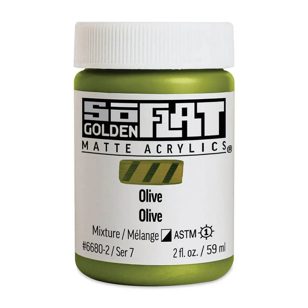 Golden SoFlat Matte Acrylic Paint 2oz Olive S7