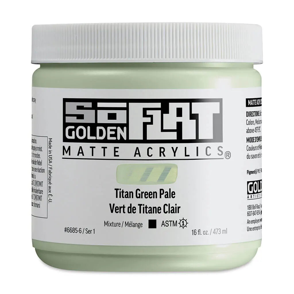 Golden SoFlat Matte Acrylic Paint 16oz Titan Green Pale S1