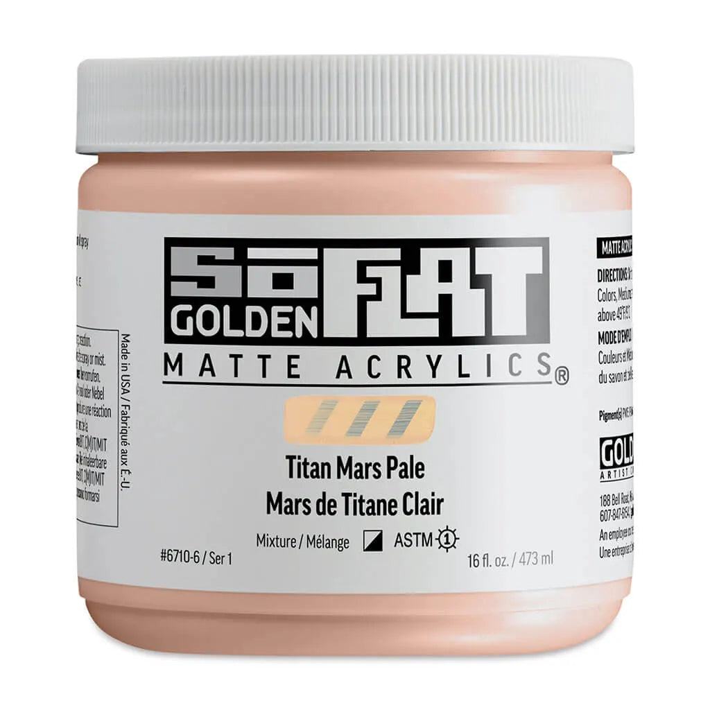 Golden SoFlat Matte Acrylic Paint 16oz Titan Mars Pale S1