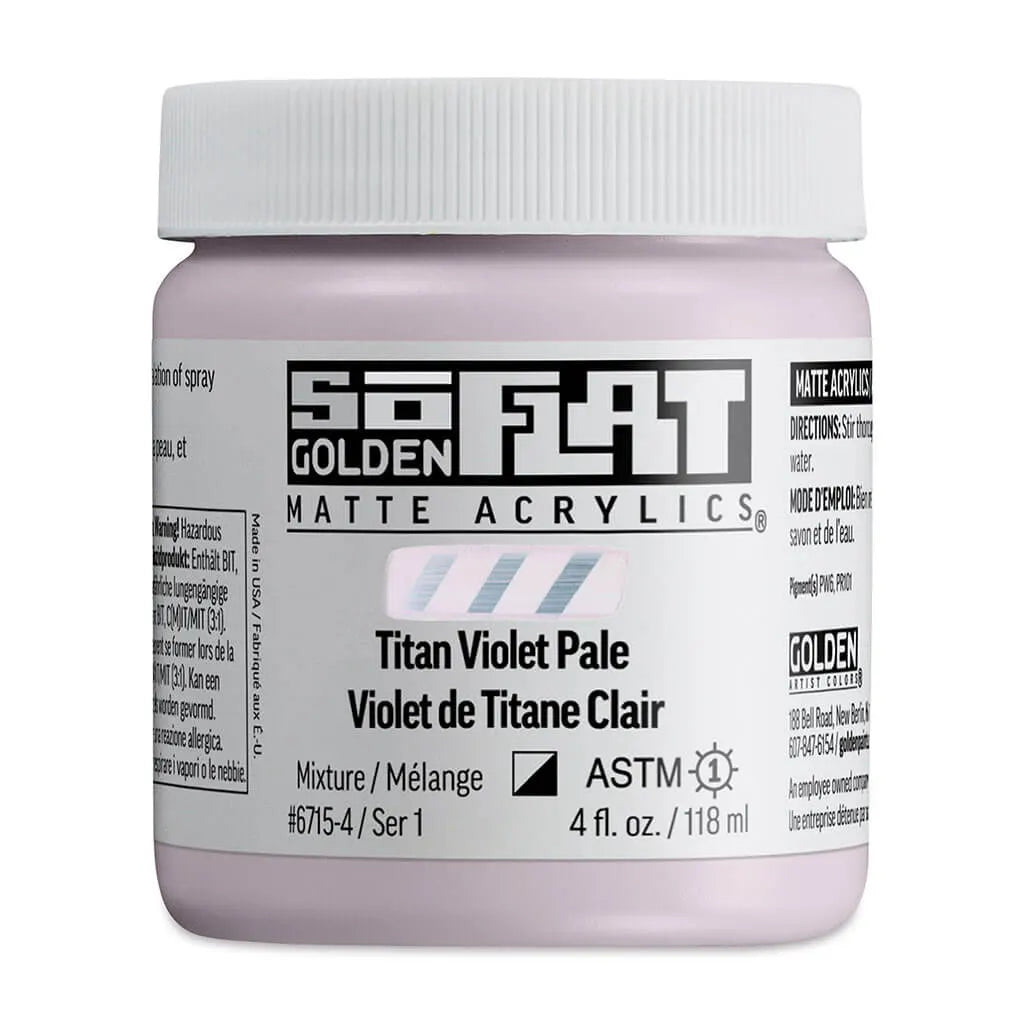 Golden SoFlat Matte Acrylic Paint 4oz Titan Violet Pale S1