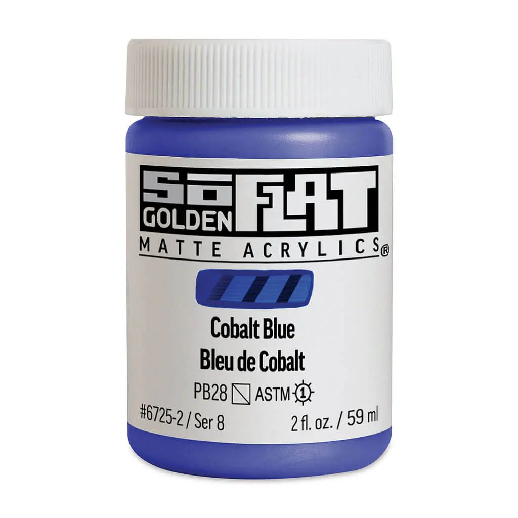 Golden SoFlat Matte Acrylic Paint 2oz Cobalt Blue S8