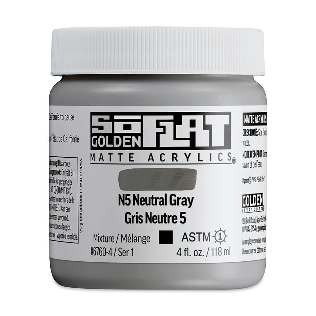 SoFlat Matte Acrylic N5 Neutral Gray, 4oz