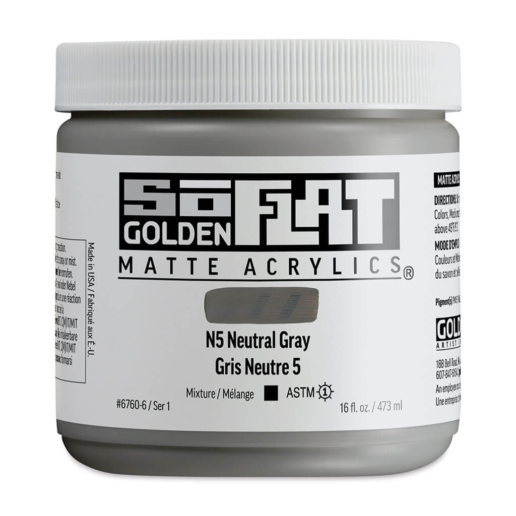 SoFlat Matte Acrylic N5 Neutral Gray, 16oz