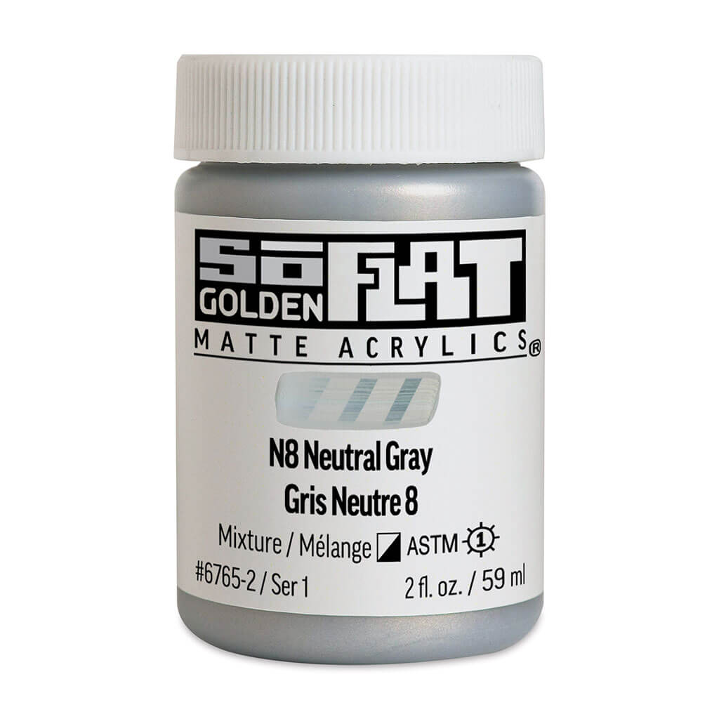 SoFlat Matte Acrylic N8 Neutral Gray, 2oz