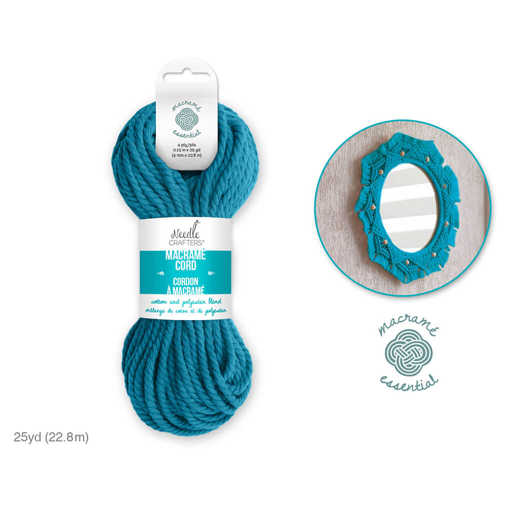 Needlecrafters Macrame Cord 4mm 25yds, Sky Blue