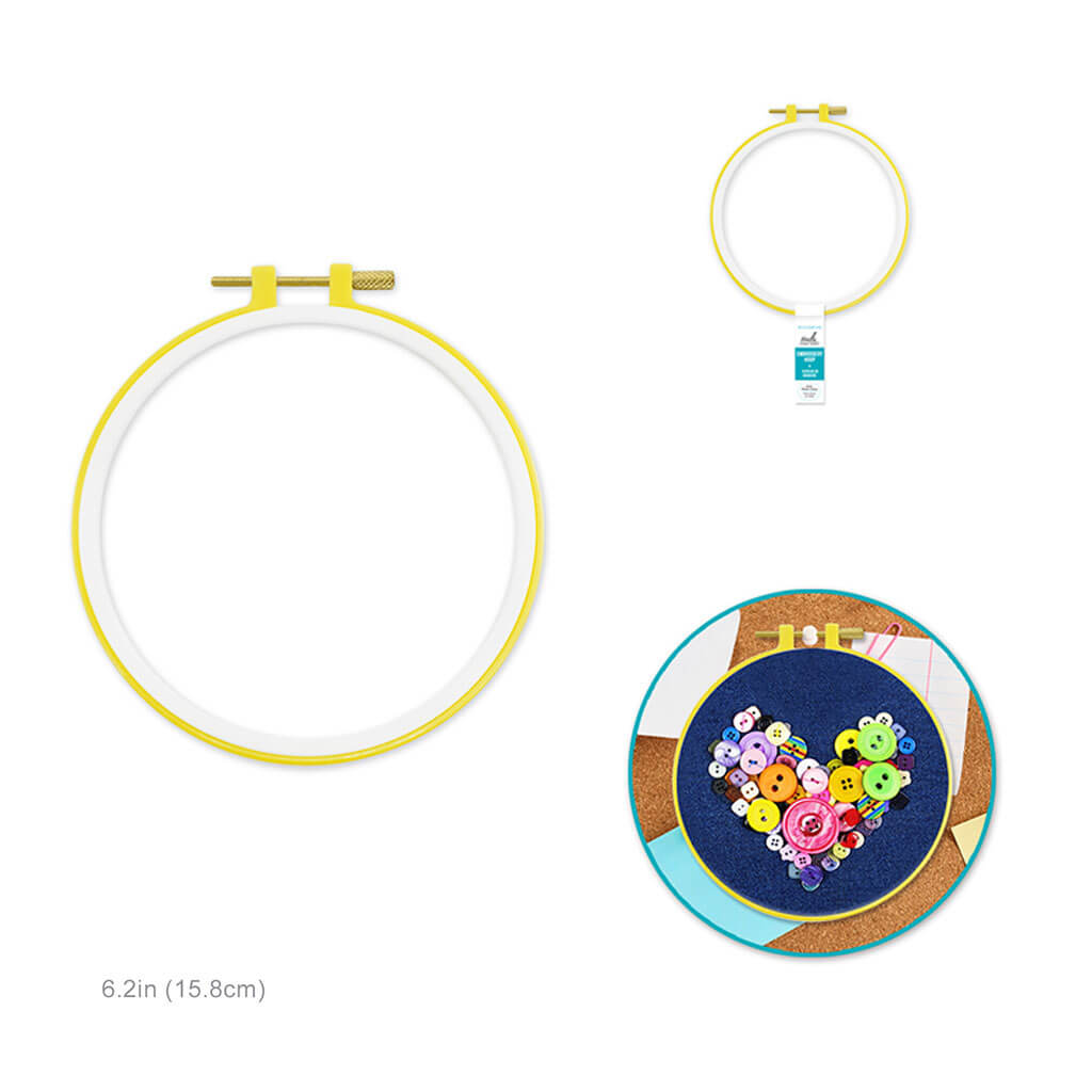 Plastic Embroidery Hoop with Brass Clamp, 6.4in