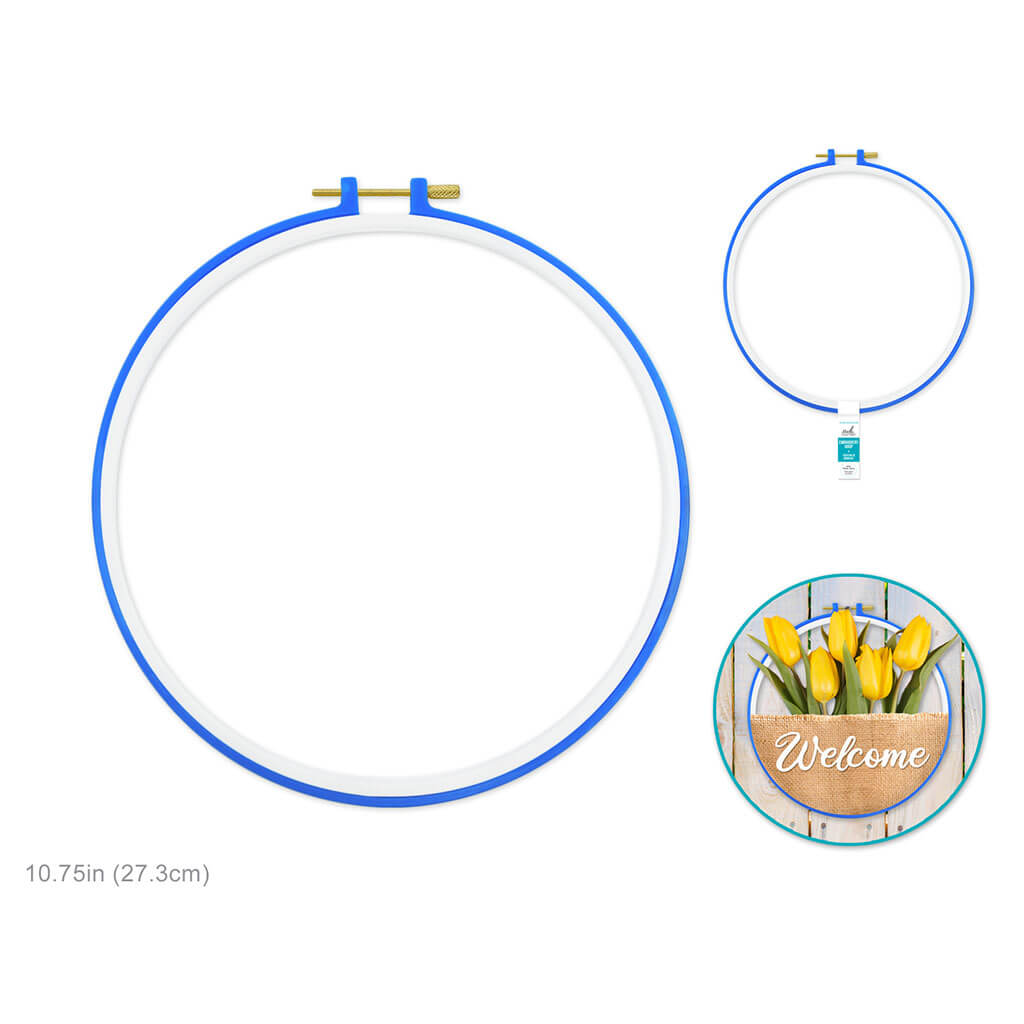 Plastic Embroidery Hoop with Metal Clamp, 11.25in