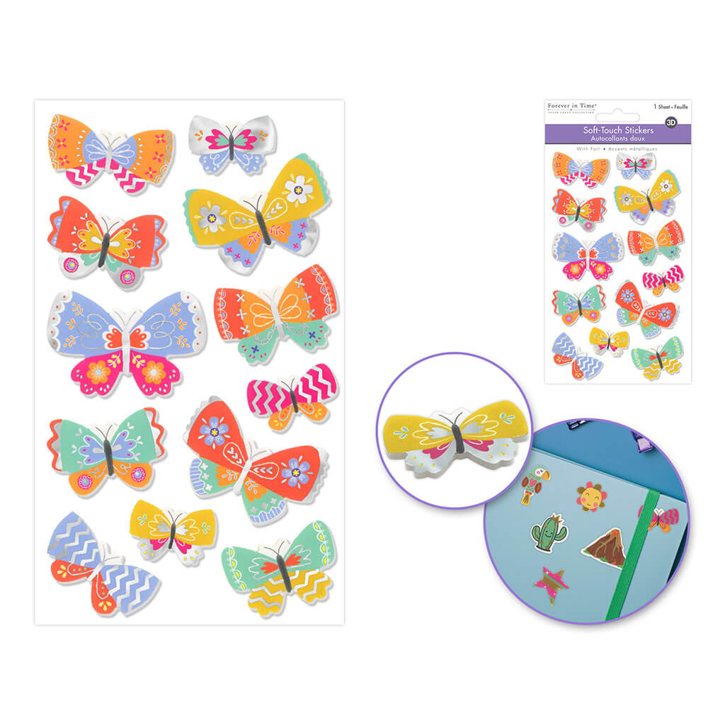 3D Pop-Up Foil Rainbow Effects 3.7in x 6.9in, Butterfly