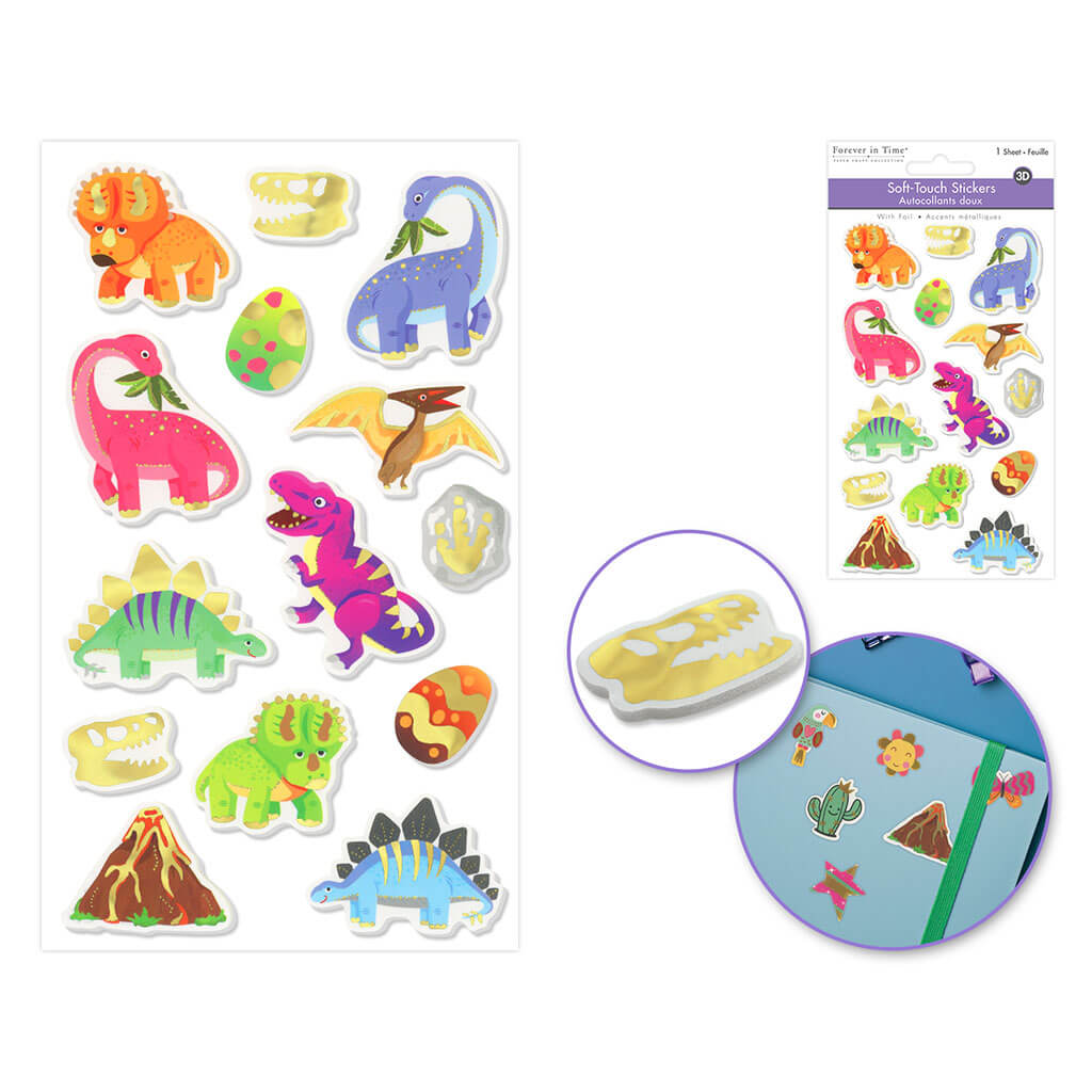 3D Pop-Up Foil Rainbow Effects 3.7in x 6.9in, Dinosaur