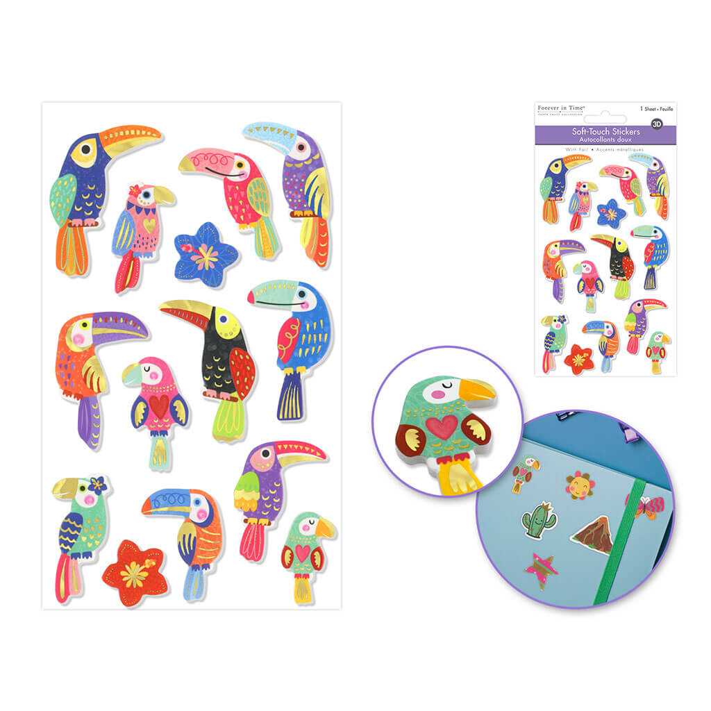 3D Foil Soft-Touch Themed 3.9in x 6.3in, Toucan