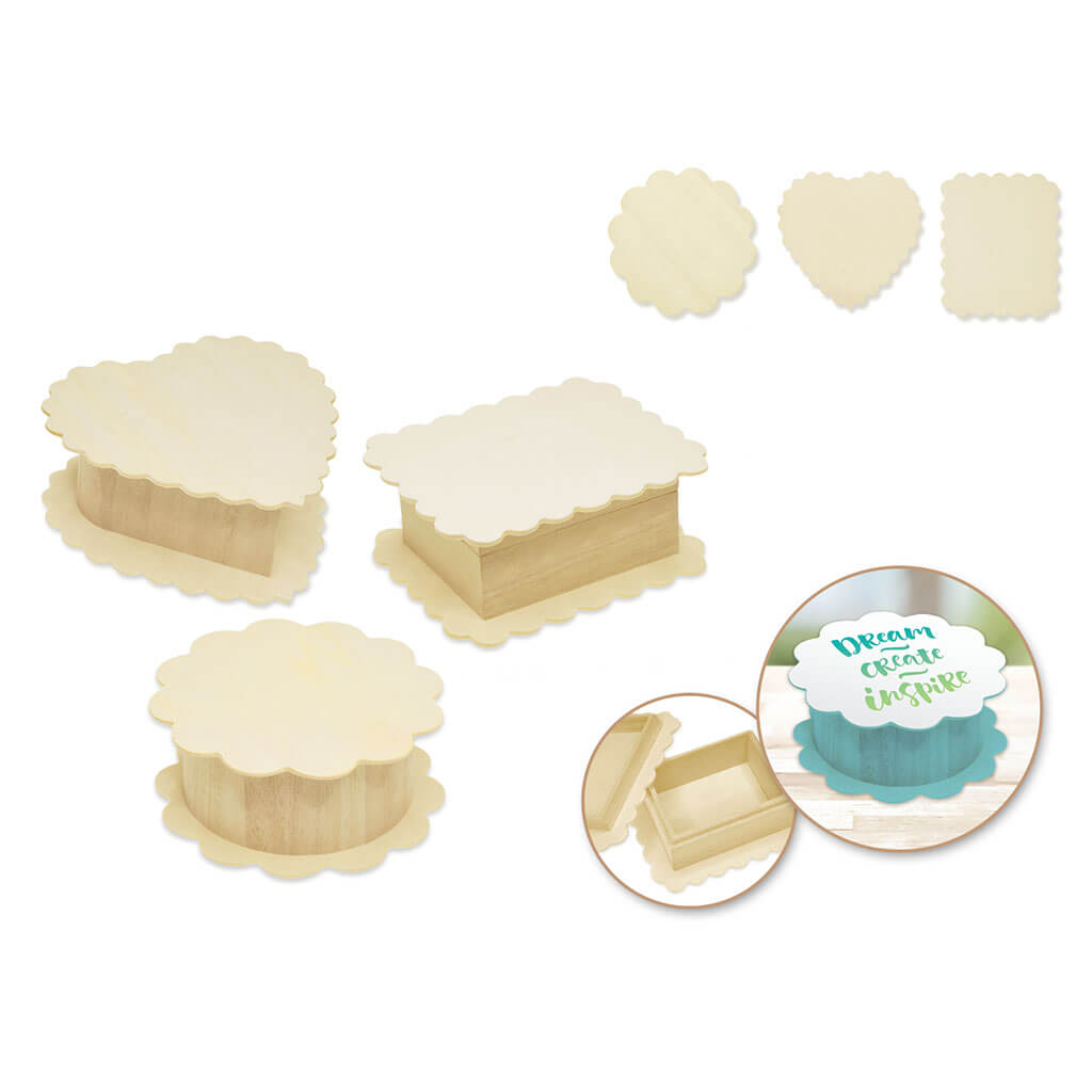 Keepsake Box with Snap Lid Scalloped Series 4.3in x 1.7in