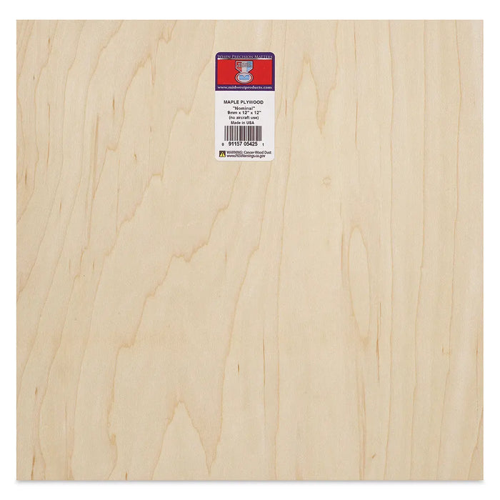 Maple Plywood 9mm x 12in x 12in