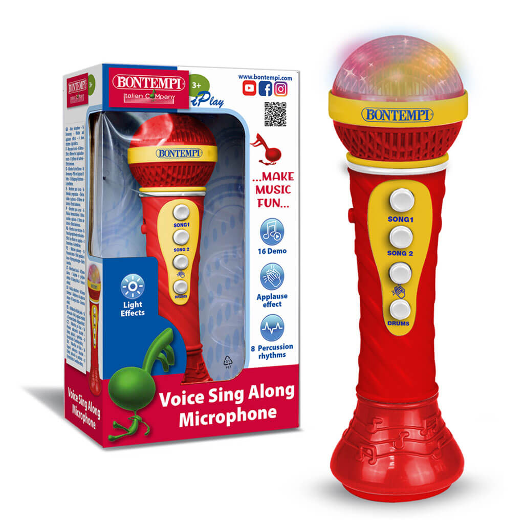 Bontempi Karaoke Microphone with Light Effects, Red