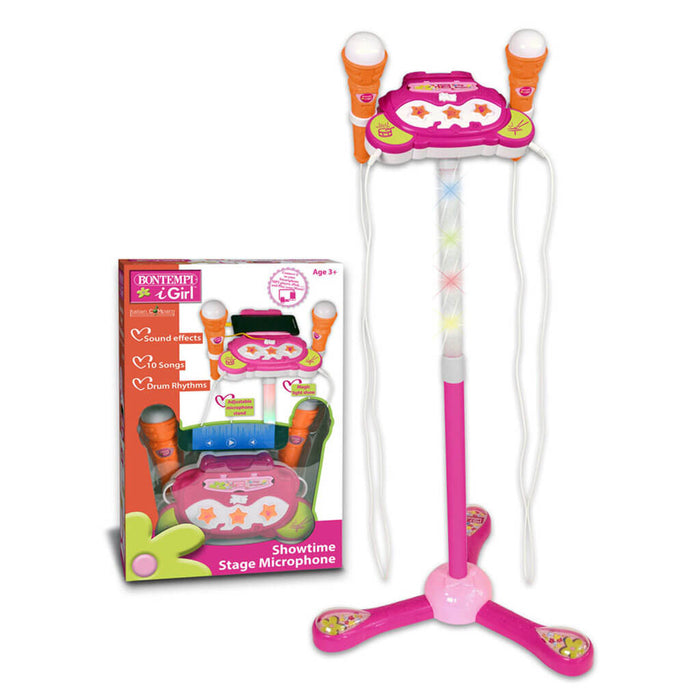 Bontempi Double Stage Microphone with Microphones, Pink